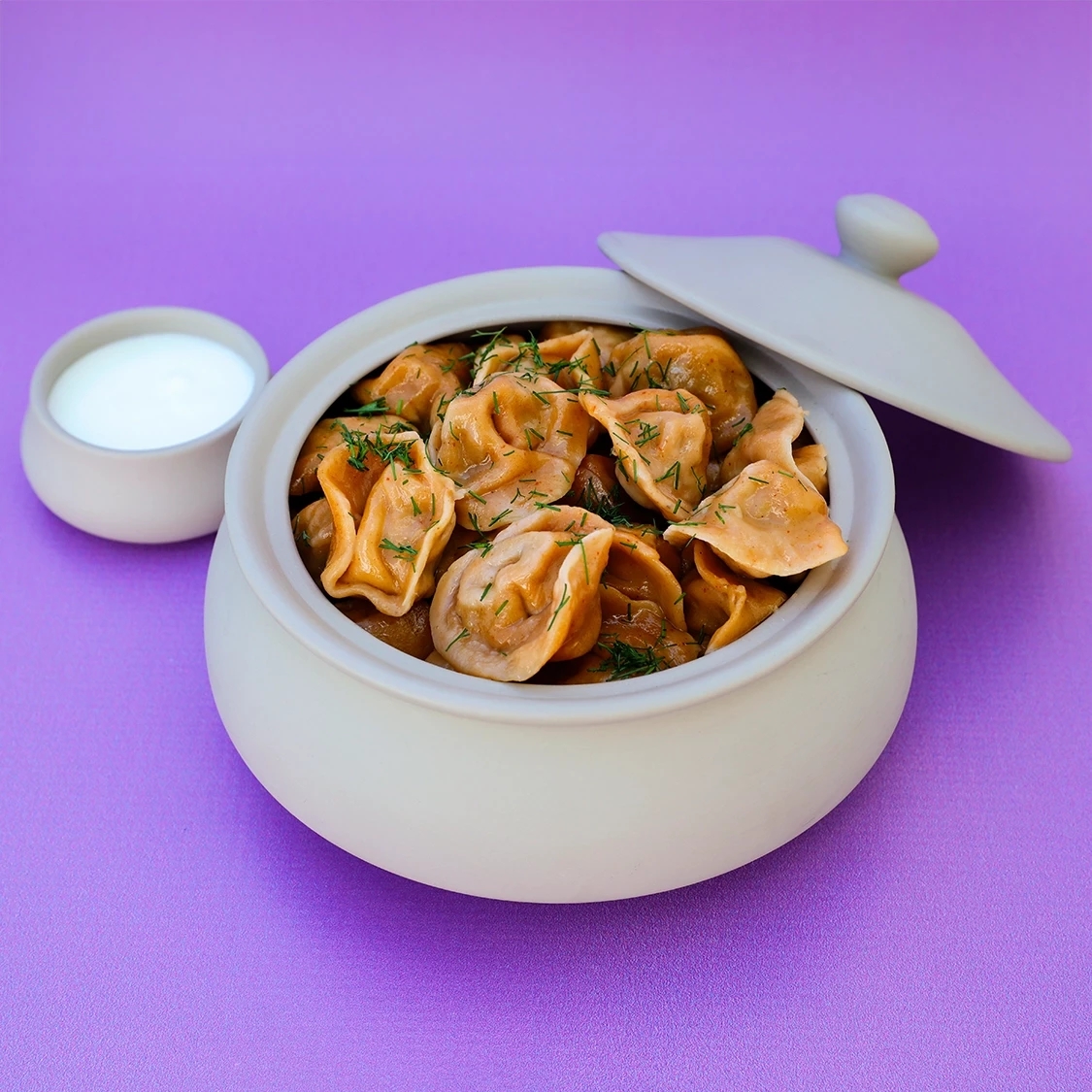 Pelmeni with beef and onion