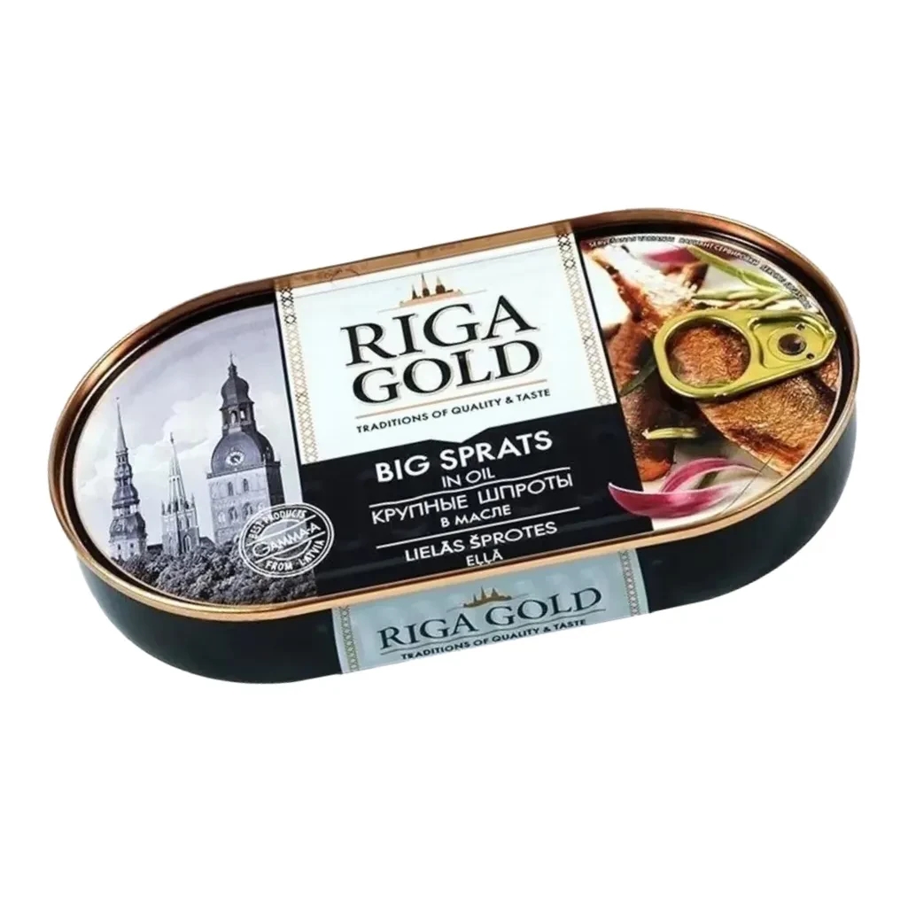 RIGA GOLD BIG SMOKED SPRATS IN OIL 190G