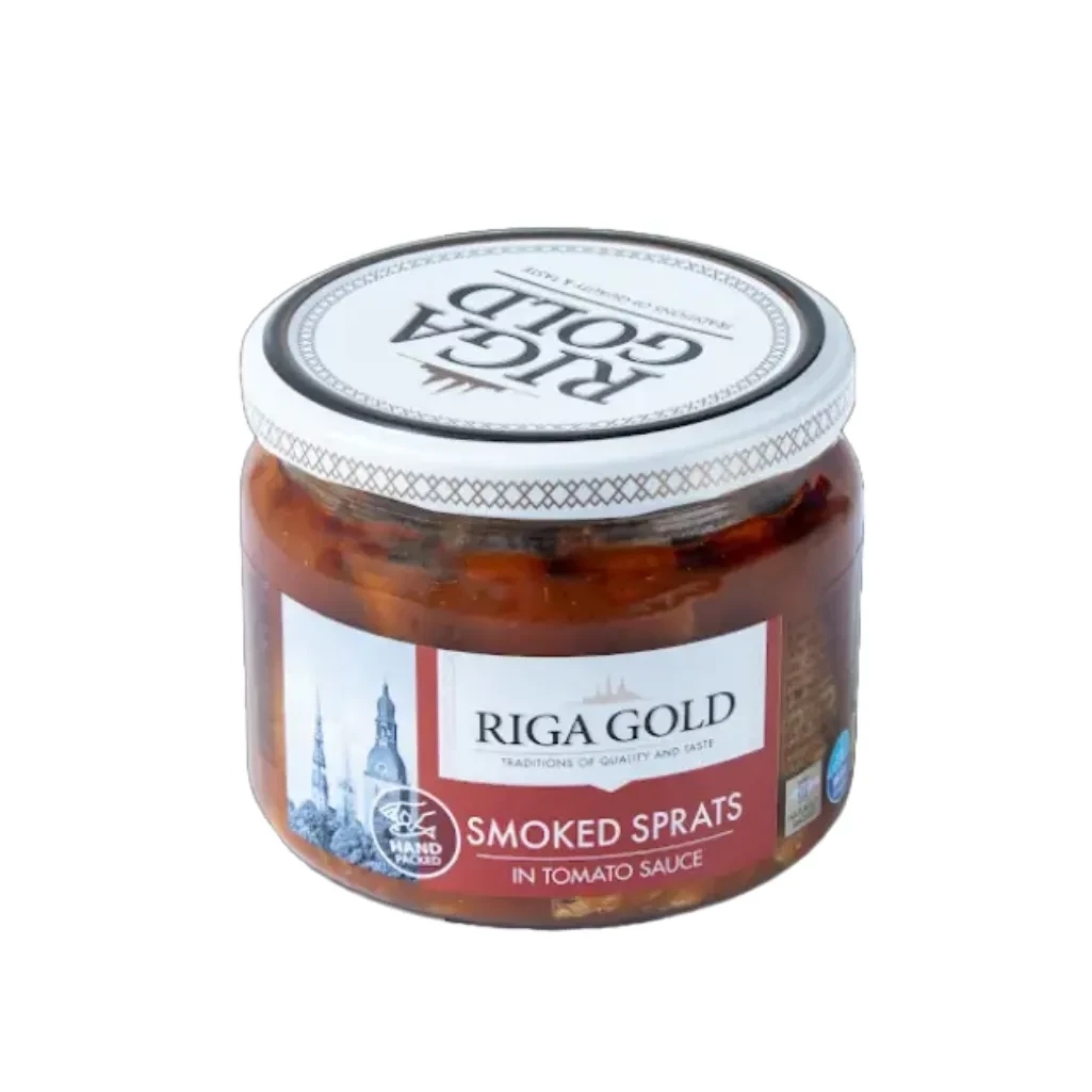 RIGA GOLD SMOKED SPRATS IN TOMATO SAUCE 250GM