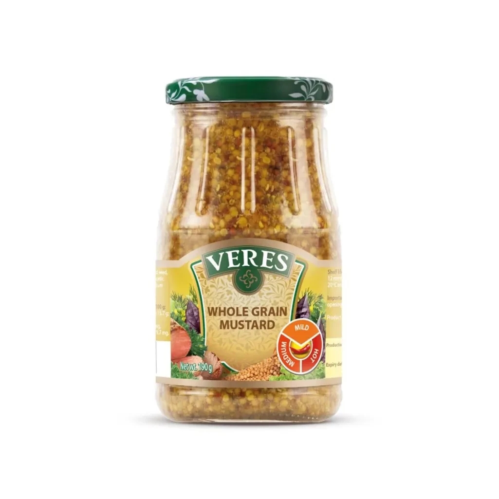 VERES WHOLE GRAIN MUSTARD JAR 190G