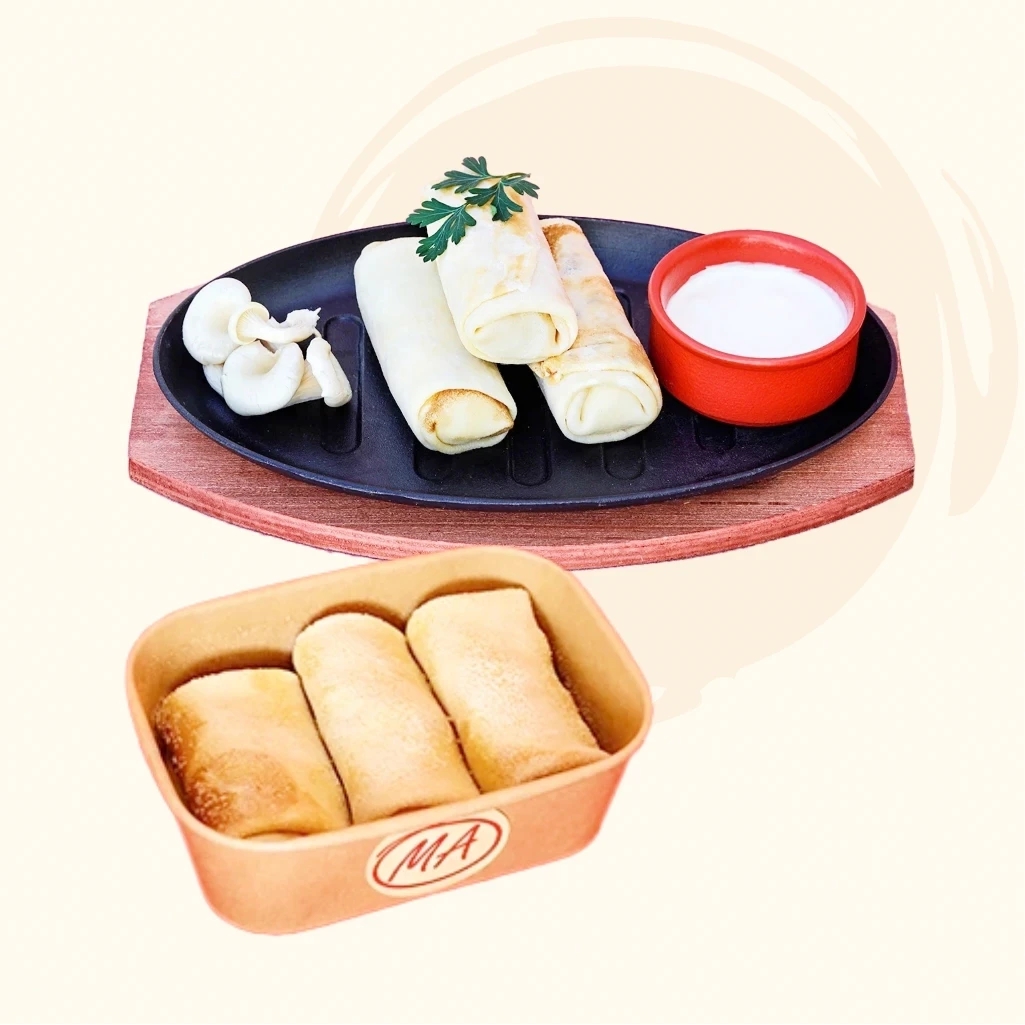 Frozen crepes with chicken and mushroom