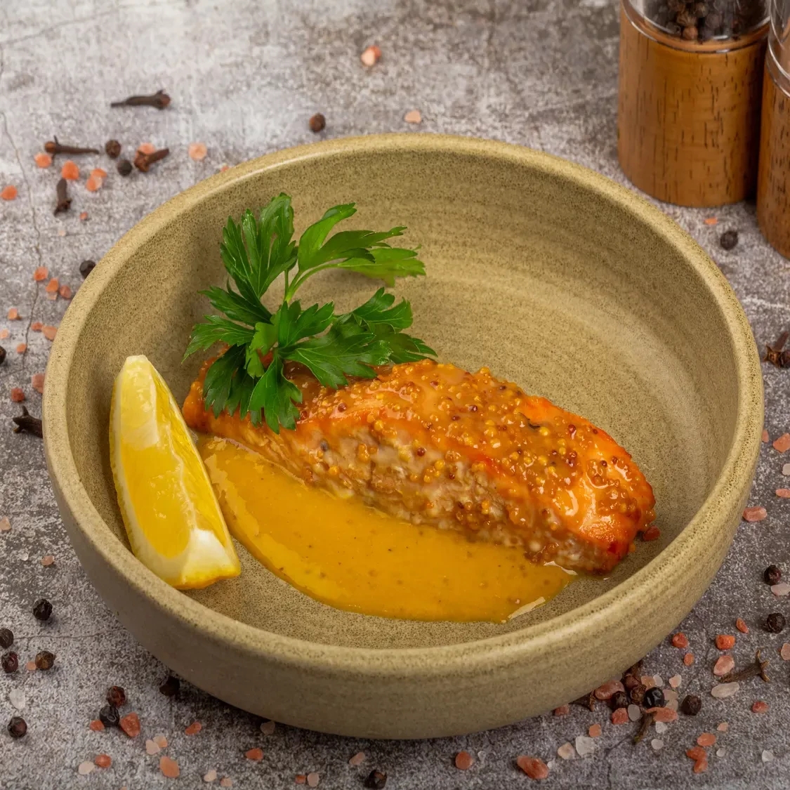 Salmon with Honey Mustard Sauce