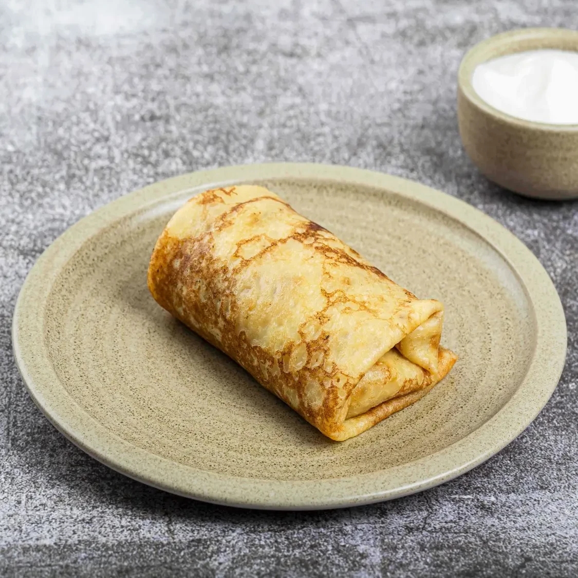 Crepes with chicken and mushroom